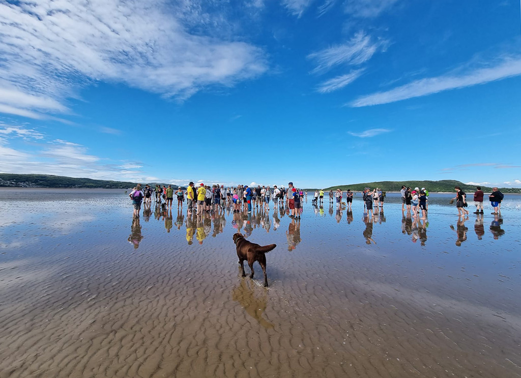 Group of people taking part in the Cross Morecambe Bay Walk